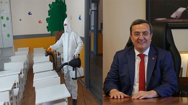 KONAK’IN OKULLARI BAŞTAN AŞAĞIYA DEZENFEKTE EDİLDİ