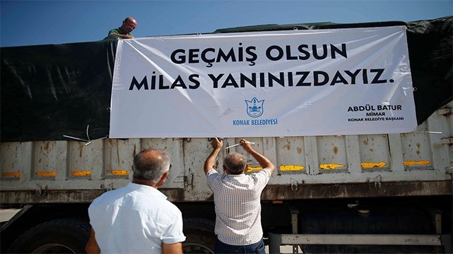 Konak’tan yangın bölgesine desteğe devam