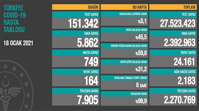 Koronavirüs salgınında can kaybı 24 bin 161'e yükseldi