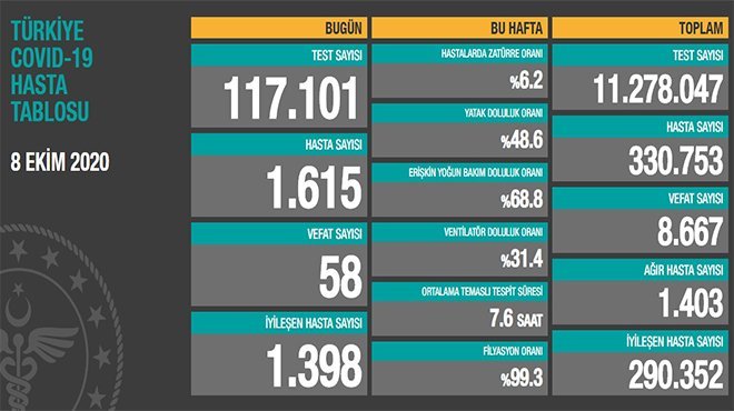 Koronavirüs salgınında can kaybı 8 bin 667'ye yükseldi