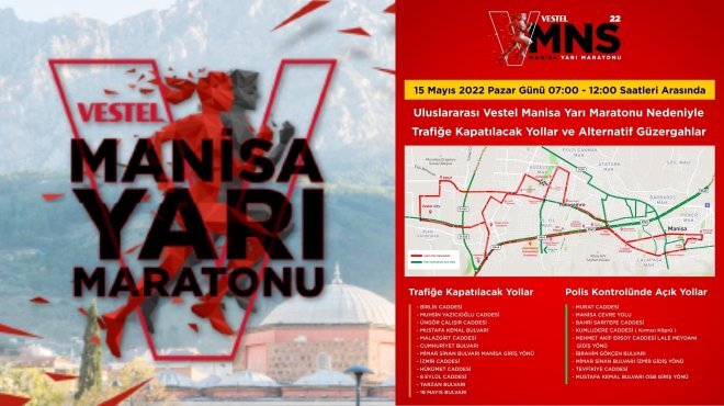 Manisa'da bazı yollar maraton için  trafiğe kapatılıyor 