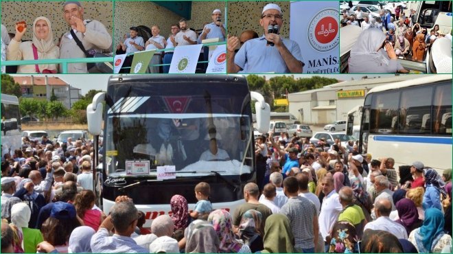 Manisa'da hacı adayları dualarla uğurlandı