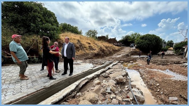 MENDERES BELEDİYE BAŞKANI ÇİÇEK OLAY YERİNDE
