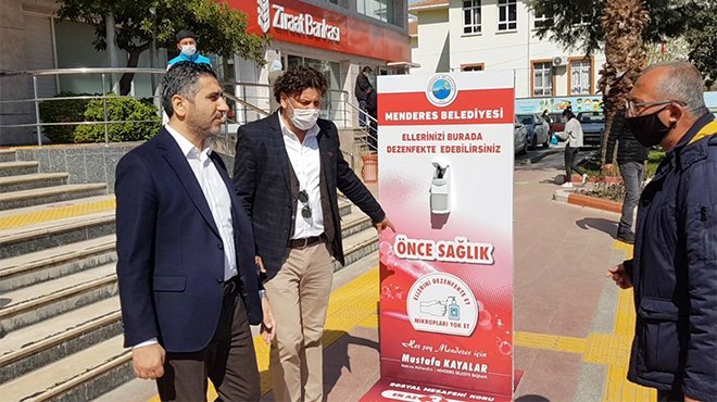 Menderes’te El Dezenfekte Üniteleri Devrede