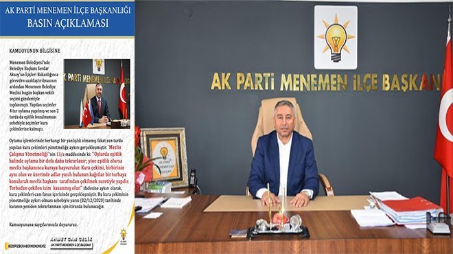 MENEMEN BELEDİYE BAŞKAN SEÇİMLERİNE AK PARTİ'DEN İTİRAZ
