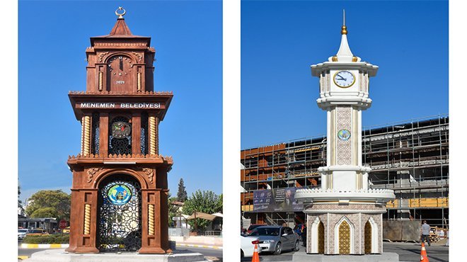 MENEMENLİLERE İKİ SAAT KULESİ SÜRPRİZİ