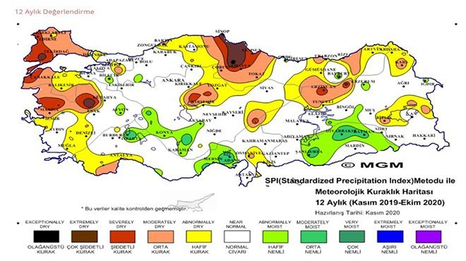 Meteorolojinin korkutan kuraklık haritası