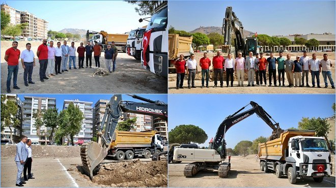 BERGAMA MİLLET BAHÇESİ İÇİN İLK KAZMA VURULDU...
