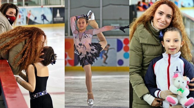 MİNİK BUZ PATENİ SPORCUSU DOĞA ANNESİNİN YOLUNDA