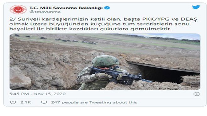 MSB: Tüm teröristlerin sonu, kazdıkları çukurlara gömülmektir