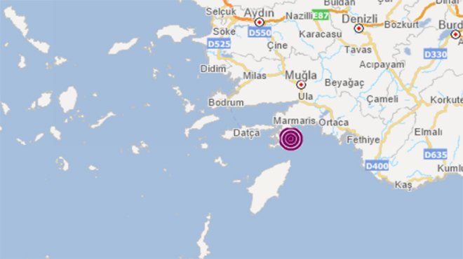Muğla'da 3,6 büyüklüğünde deprem