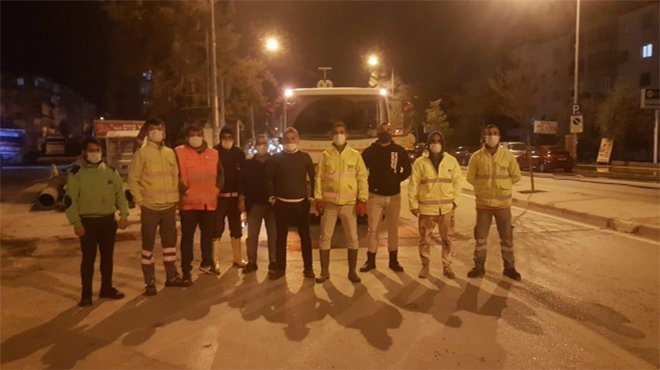 Narlıdere’de virüse karşı gece mesaisi!