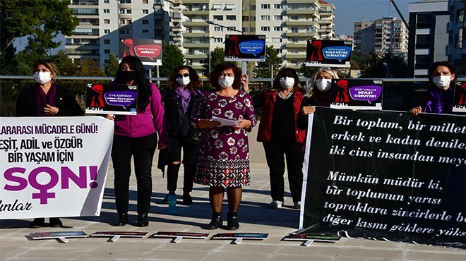Narlıdere ‘şiddete’ karşı tek yürek!