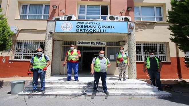 Okullar sınav öncesi dezenfekte edildi