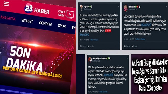 PKK’dan Kanal 23’e hain saldırı