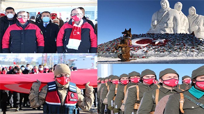 Sarıkamış şehitleri için koronavirüs tedbirli anma