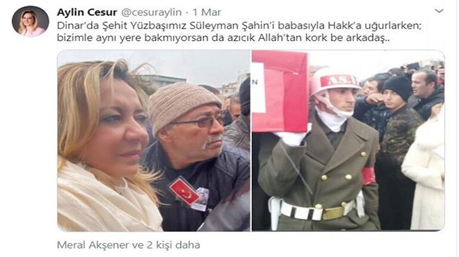 Şehit cenazesinde tepki çeken görüntü! 