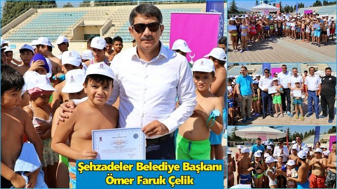ŞEHZADELER BELEDİYESİ YAZ OKULUYLA YÜZMEYİ ÖĞRENDİLER