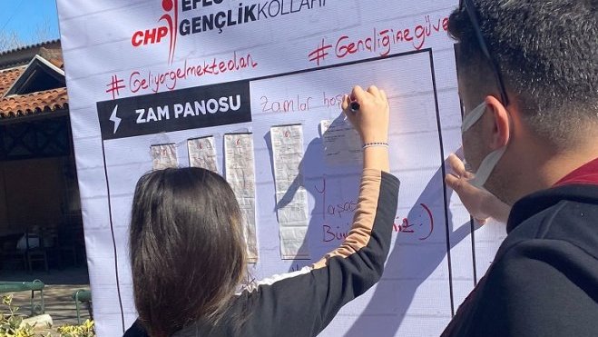 Selçuk’ta Zam Duvarı protestosu 