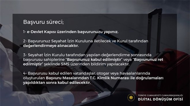 Seyahat İzin Belgesi'nin bundan böyle e-Devlet'ten alınabilecek