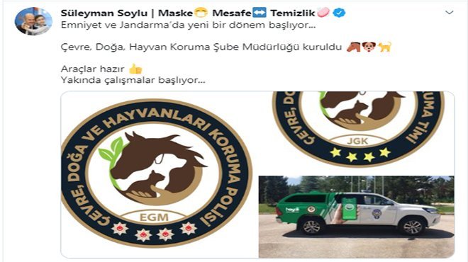 Soylu: Çevre, Doğa, Hayvan Koruma Şube Müdürlüğü'nün kuruldu