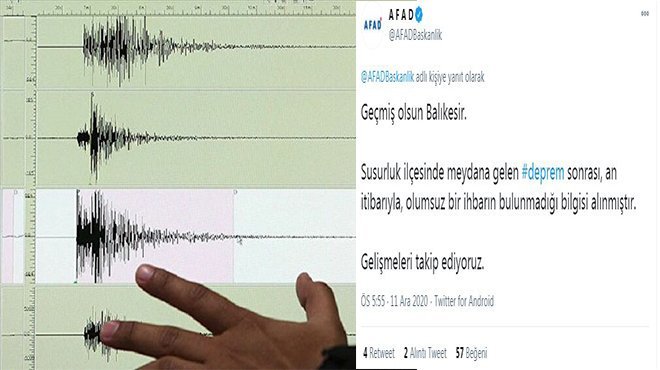 Susurluk ilçesinde 4,1 şiddetinde deprem