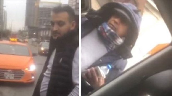 Taksiciler yol kesip evrak kontrolü yaptı