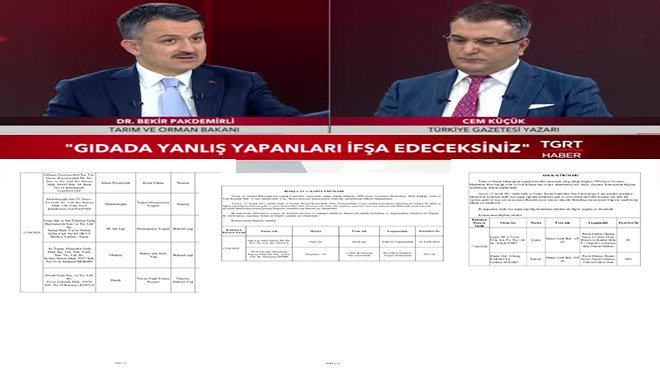 Tarım ve Orman Bakanı Bekir Pakdemirli halkın sağlığıyla oynayan 45 firmayı açıkladı