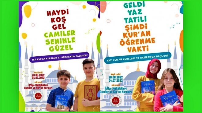 YAZ KUR'AN KURSLARI 27 HAZİRAN'DA BAŞLIYOR