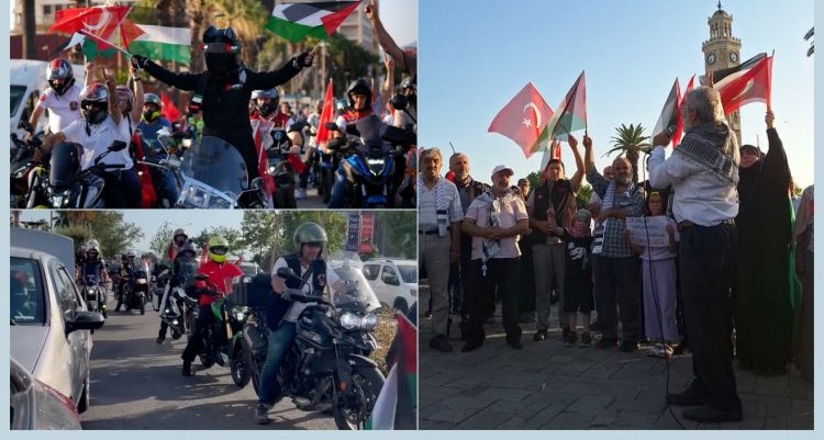 İZMİR’DE FİLİSTİN'E DESTEK KONVOYU…