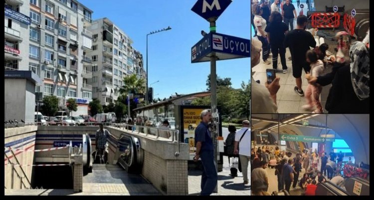 İZMİR METROSUNDA YÜRÜYEN MERDİVEN KAZASI...